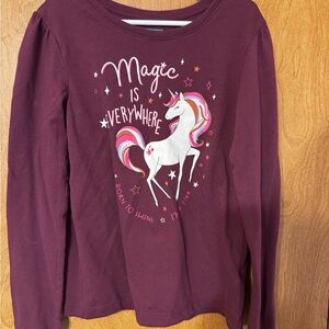 Garanimals Purple Long Sleeve Tee with Unicorn Design